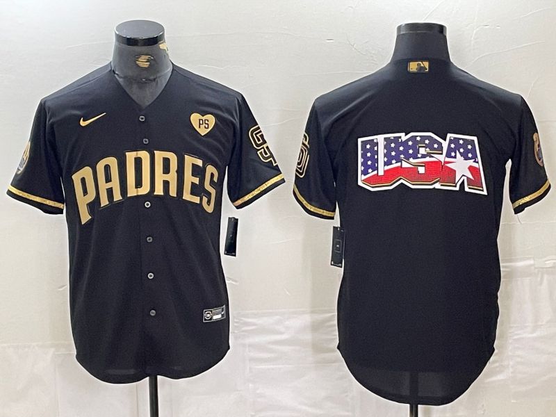 Men San Diego Padres Blank Black gold #5 th generation Nike 2024 MLB Jersey style 3->san diego padres->MLB Jersey